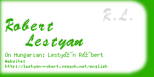 robert lestyan business card